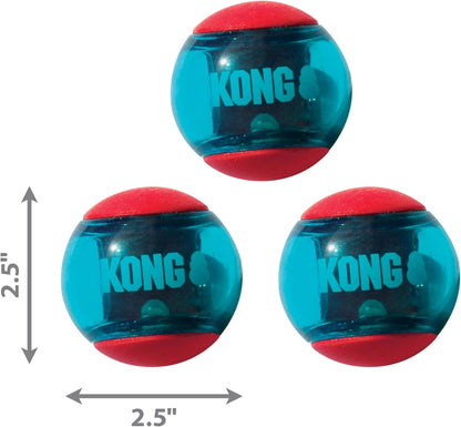 KONG - Squeezz Action Ball Red - Textured Search Sound Toy - For Medium Breed Dogs